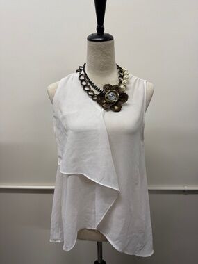 White Layered Sleeveless Blouse